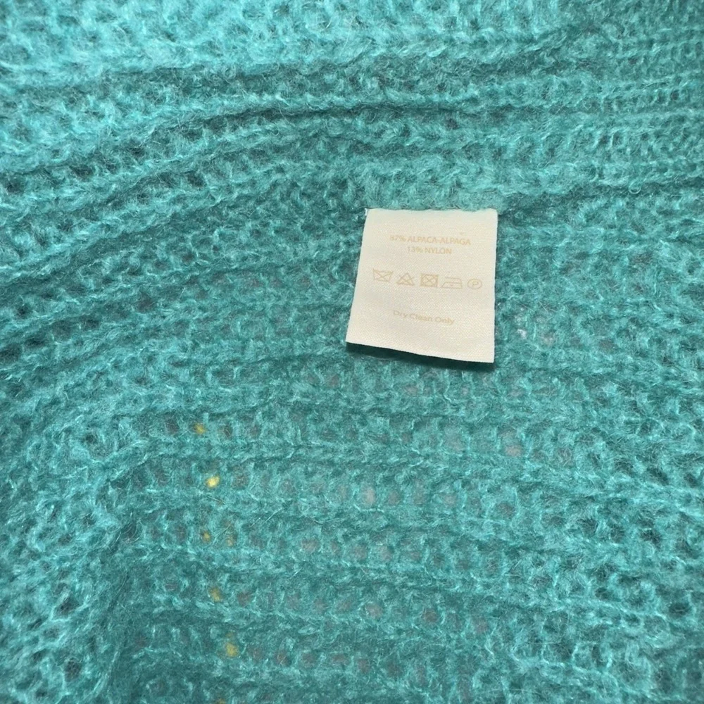 Free People Weekend Gateway Oversize Cardigan Alpaca Size S Mint Turquoise  Open